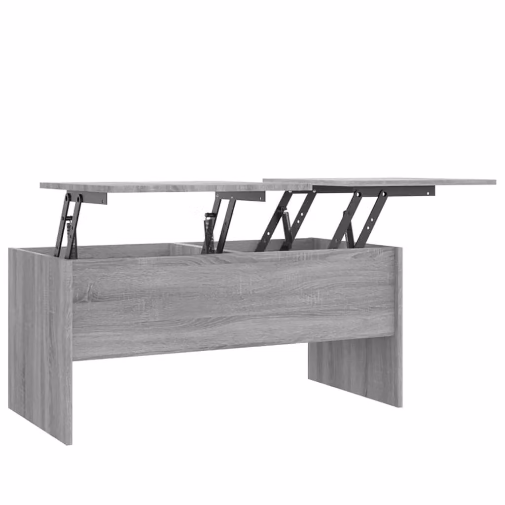 Berkfield Home Modern Grey Rectangular Coffee Table with Lift Mechanism, W: 102 cm, D: 50.5 cm, H: 46.5 cm – 2
