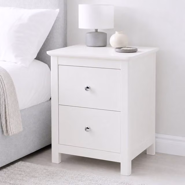 Core Products Modern White Lacquered Metal Freestanding Bedroom Storage Unit
