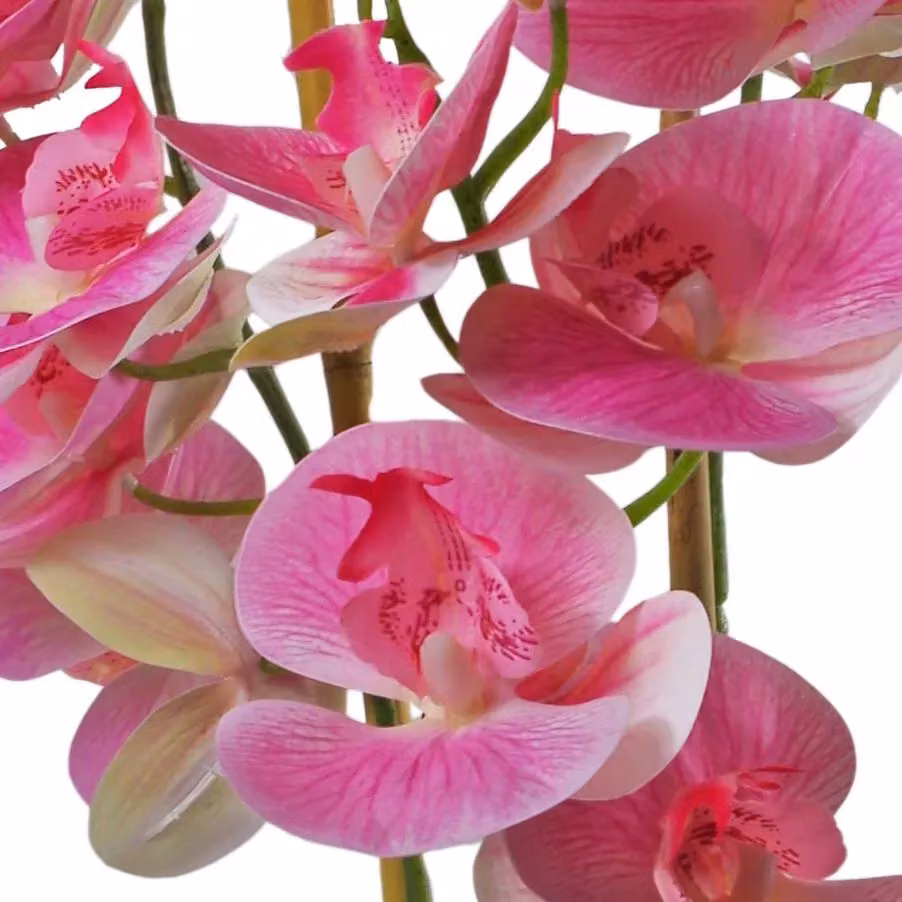Leaf 70cm Artificial Pink Orchid in a Black Ceramic Planter – 2