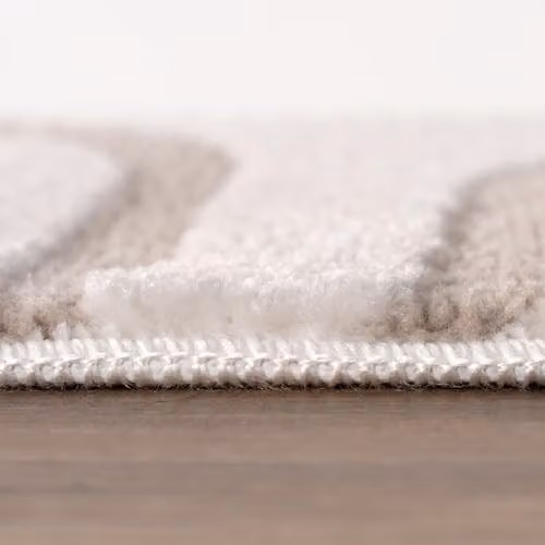 THE RUGS Loft Collection Modern Textured Geometric Living Room Rug in Beige, W: 80 cm, L: 300 cm – 3