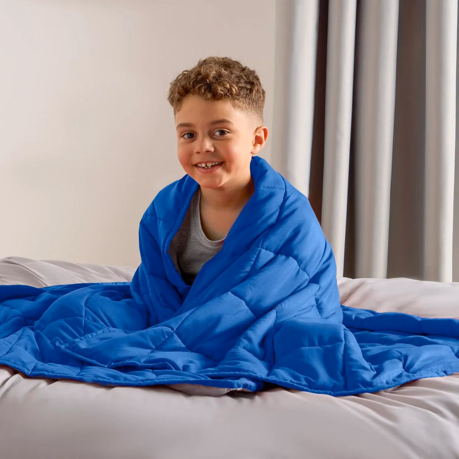 OHS Kids Reversible Weighted Sensory Sleep Throw for Children, Blue, W: 100 cm, D: 150 cm – 3