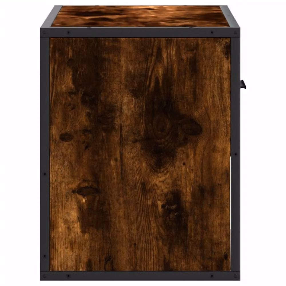 Berkfield Home TV Cabinet in Smoked Oak and Metal, Brown, W: 60 cm, D: 31 cm, H: 39.5 cm – 4