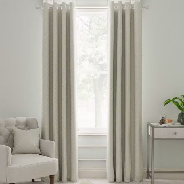 Sophie Allport Hearts Made to Measure Blackout Eyelet Curtains in Duckegg Blue and Beige