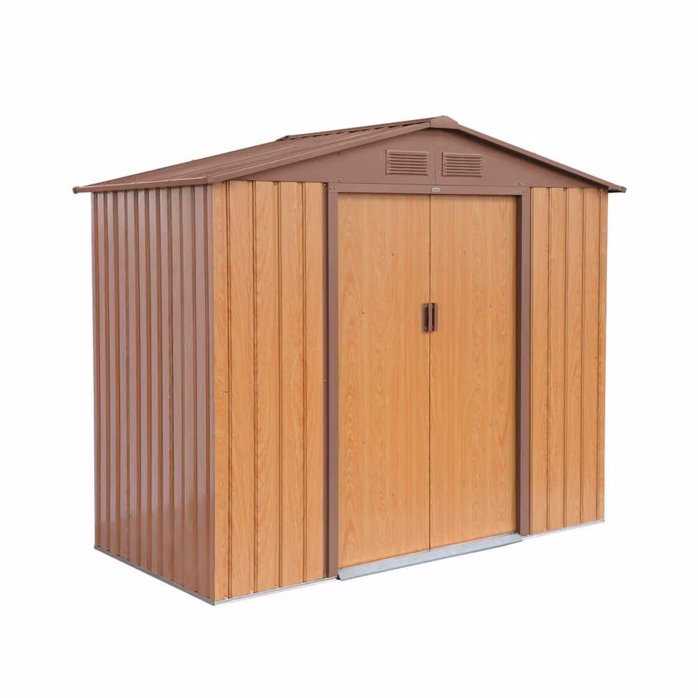 Sweekeek Brown Pent Garden Shelter with Anchor Kit and Sliding Door – 2