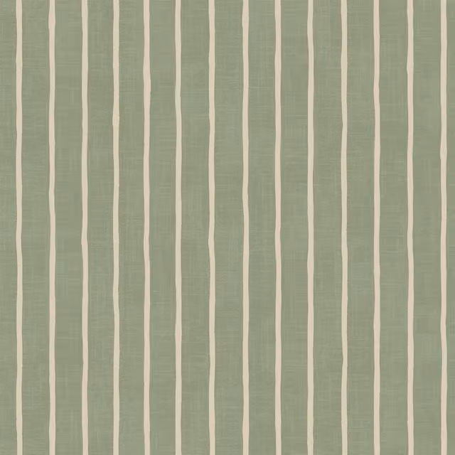 iLiv Pencil Stripe Cotton Fabric Panel in Lichen Green