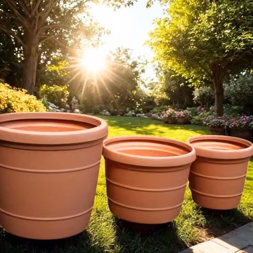 Trifibre Classic Roto Moulded Planter Tub, Terracotta and Brown, W: 104 cm, D: 90 cm – 2