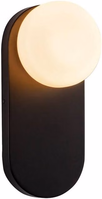 Netlighting Ariel Matte Black Wall Light with Glass and Metal Finish – 1