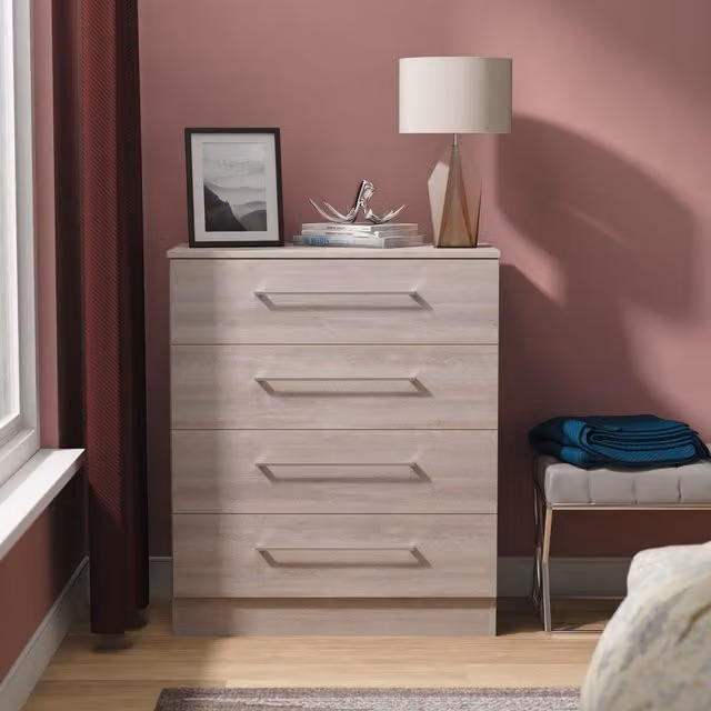Ready Assembled 2 U Gloucester 4 Drawer Chest in Light Grey