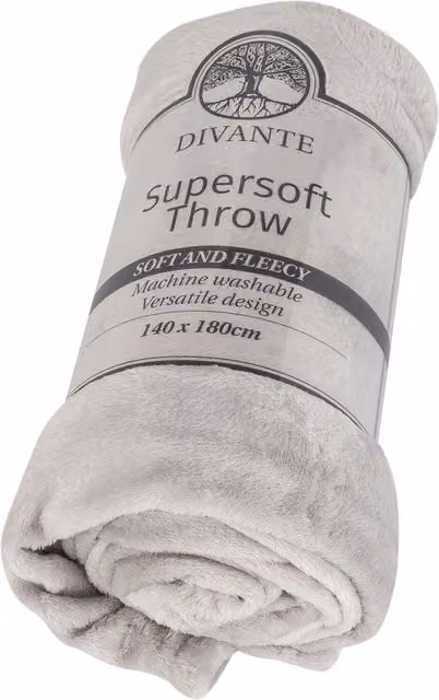 Divante Supersoft Grey Fleece Throw