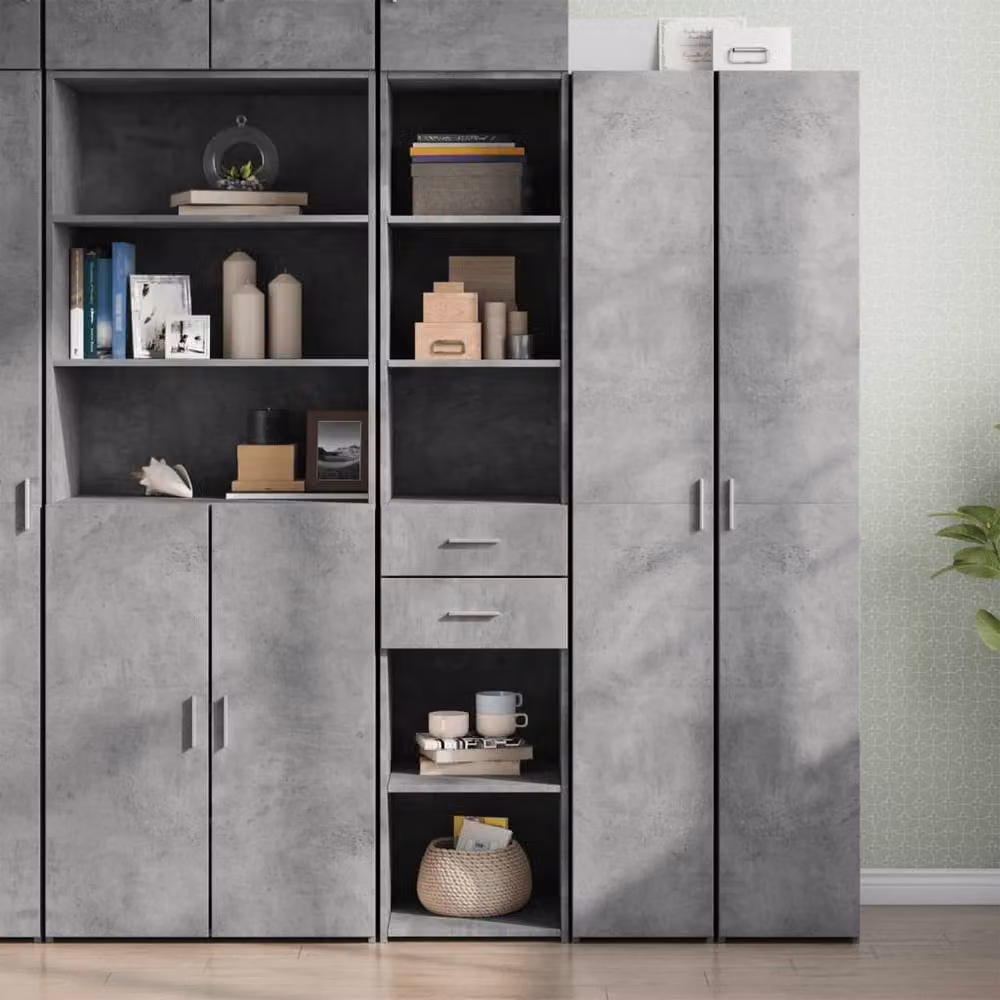 Berkfield Home Modern Highboard in Concrete Grey, W/D/H: 40 x 42.5 x 185 cm – 2