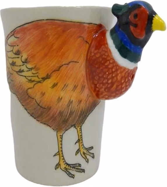 On Trade Winds Pheasant Ceramic Mug in White and Multicolour