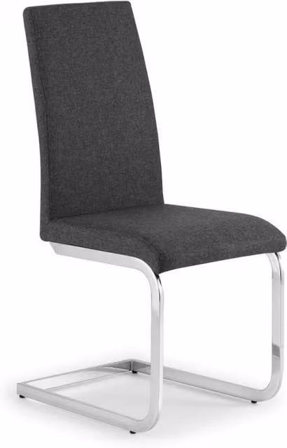netfurniture Rilt Stylish Chrome Fabric Cantilever Chair in Black and Grey
