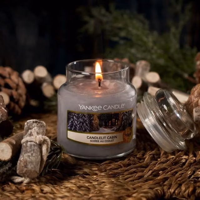Yankee Candle Scented Candle in Grey Candle Lit Cabin