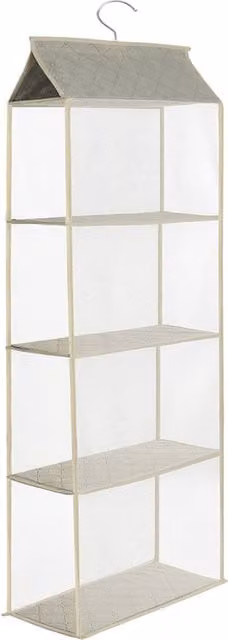 Garden Sanctuary Hanging Handbag and Purse Storage Organizer in Beige