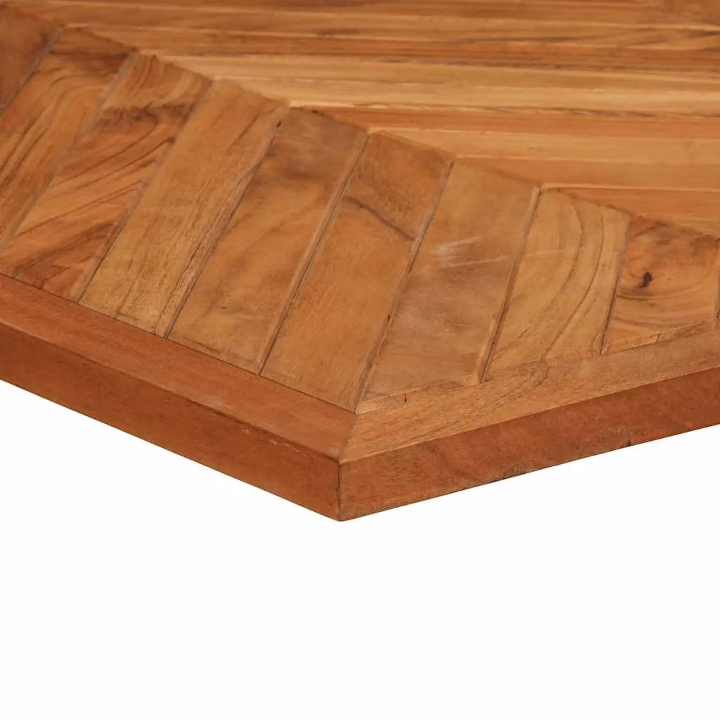 Berkfield Home Rectangular Solid Wood Acacia Dining Table in Brown, W/D/H: 160 x 80 x 75 cm – 3