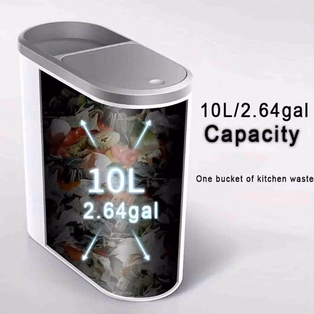 VOGREX 10L White Plastic Touch Press Lid Kitchen and Bathroom Bin – 2