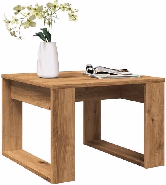 Berkfield Home Artisan Oak Side Table in Brown, W/D/H: 50 x 50 x 35 cm – 1