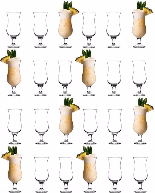 LAV Fiesta Pina Colada Cocktail Glass Set, 24 x 390ml, Clear