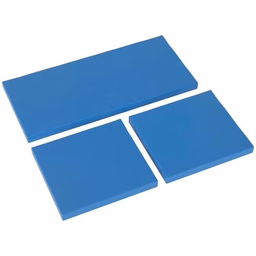 Outsunny Set of 3 Rectangular Rattan Garden Seat Cushion Pads in Blue – 1