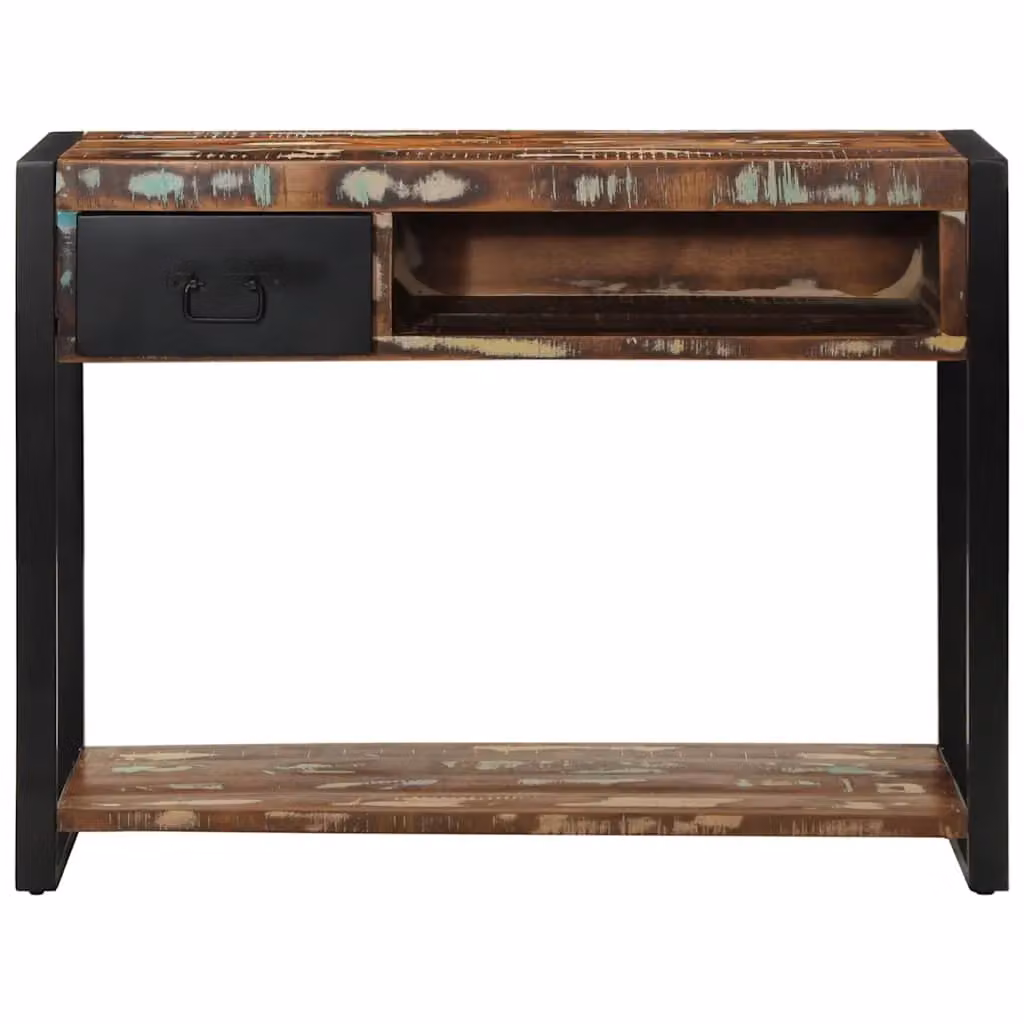 Berkfield Home Multicolour Reclaimed Solid Wood Console Table, W/D/H: 100 x 35 x 75 cm – 2