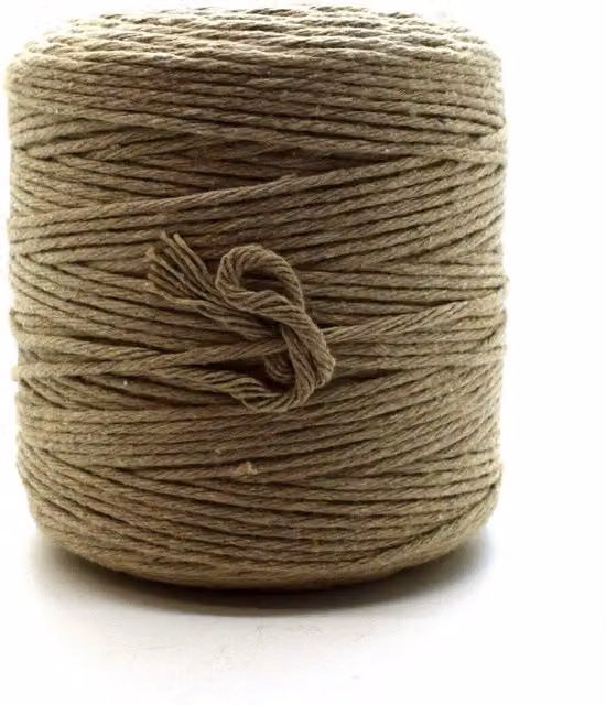 SolaDirect Premium Red Macrame Cord Twine, Natural Cotton Craft Rope Reel, Beige, 3mm x 50m, W/D/H: 200mm