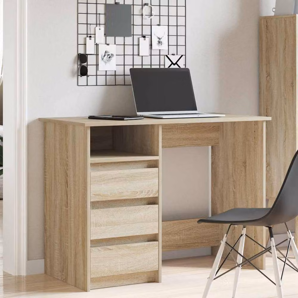 Berkfield Writing Desk in Sonoma Oak, Light Brown, W/D/H: 102 x 50 x 75 cm – 2