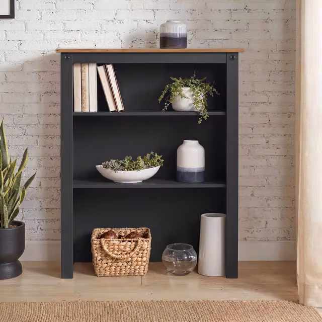 Mercers Furniture Corona Small Dresser Top in Charcoal Grey Waxed Pine