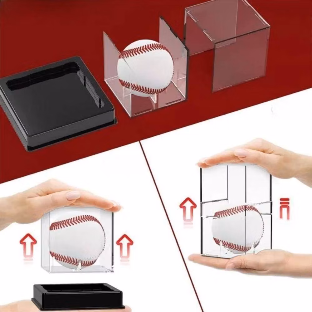 SPETLEK Transparent Acrylic Baseball Display Case and Storage Box for Golf and Tennis Balls, Medium – 4