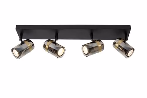 Lucide Upton Adjustable Dimmable Ceiling Spotlight in Grey and Black with GU10 LED Glass Detail – 1