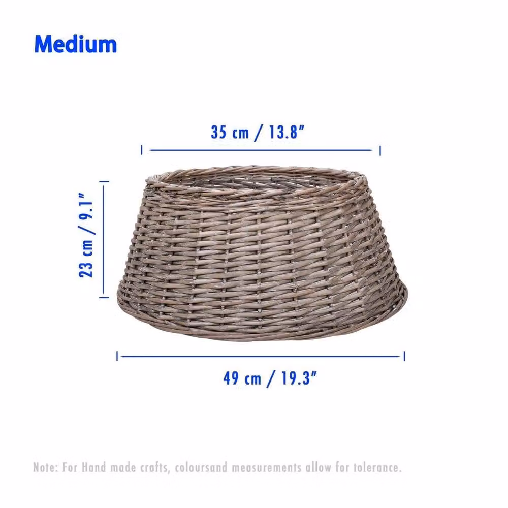 SPETLEK Grey Round Rattan Wicker Decoration Basket – 2