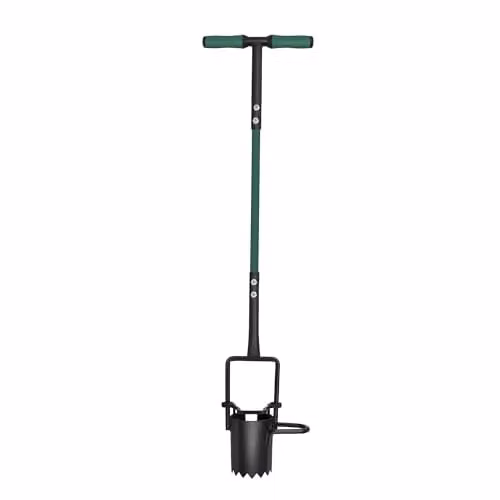 Garden Gear Heavy Duty Steel Bulb Planter with Ergonomic Soft Grip T-Handle in Green and Black – 1