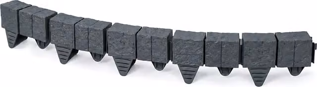 SolaDirect Anthracite Grey Stone Effect Plastic Lawn Edging Garden Palisade Border