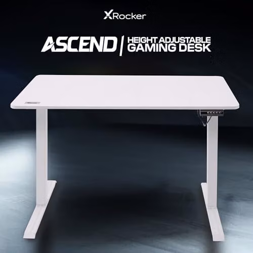 X Rocker Ascend Electric Height Adjustable Gaming Desk in White, W: 120 cm, D: 60 cm, H: 80 cm – 8