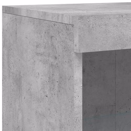 vidaXL Modern Side Cabinet with Integrated LED Lights in Concrete Grey, Engineered Wood and Glass – 5