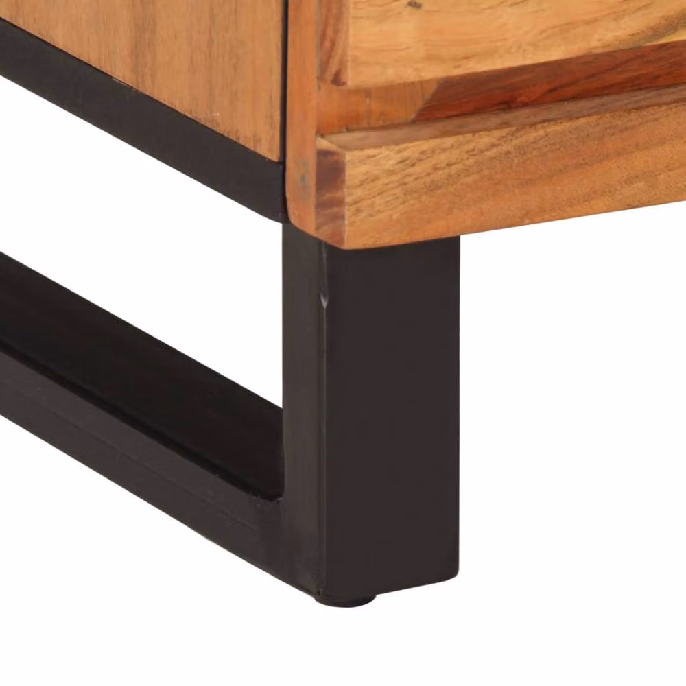 Berkfield Home Decorative Acacia Wood Bedside Cabinet in Brown, W/D/H: 40 x 33 x 46 cm – 7
