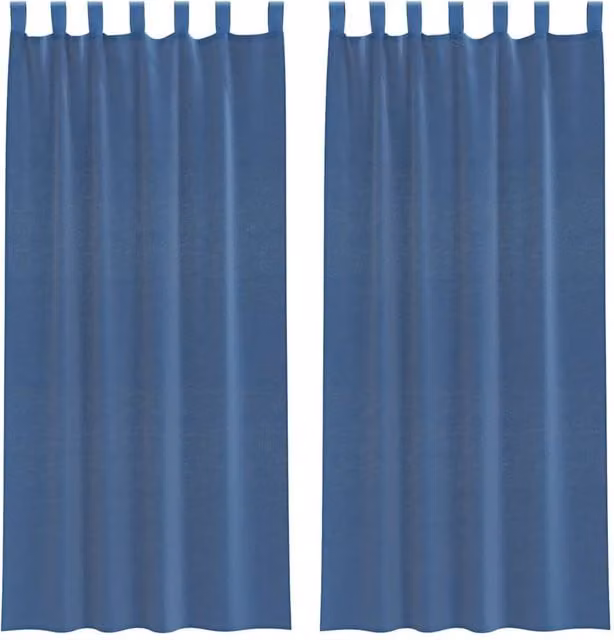 Berkfield Home Voile Fabric Panel Curtains with Tabs, Blue, W: 140 cm, H: 245 cm, 2 Pack – 1