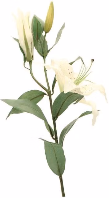 KDMD White Artificial Lily Spray Flowers