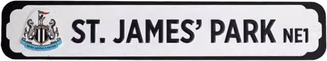 Newcastle United FC Deluxe Metal Stadium Sign, White, W: 60 cm, H: 12 cm – 1