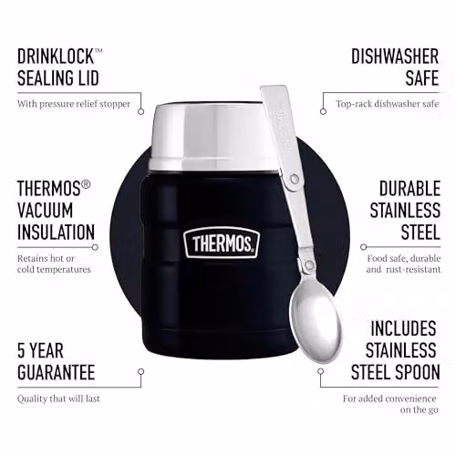 Thermos Stainless King Food Flask, Midnight Blue, 470ml – 2
