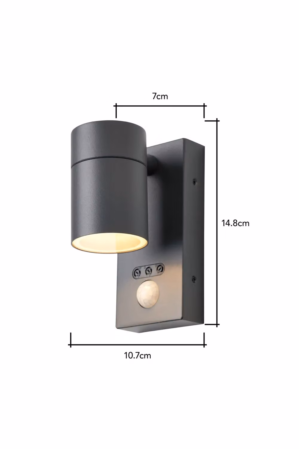 BHS Lighting Jared Black Outdoor Up or Down Wall Light with Motion Sensor – 3