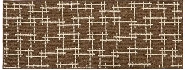 JVL Vector Machine Washable Latex Backed Runner Doormat, Brown, W/D/H: 57 x 150 cm