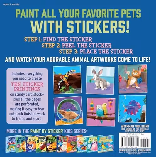 Workman Publishing Paint by Sticker Kids Pets Multicolour Sticker Activity Book – 2