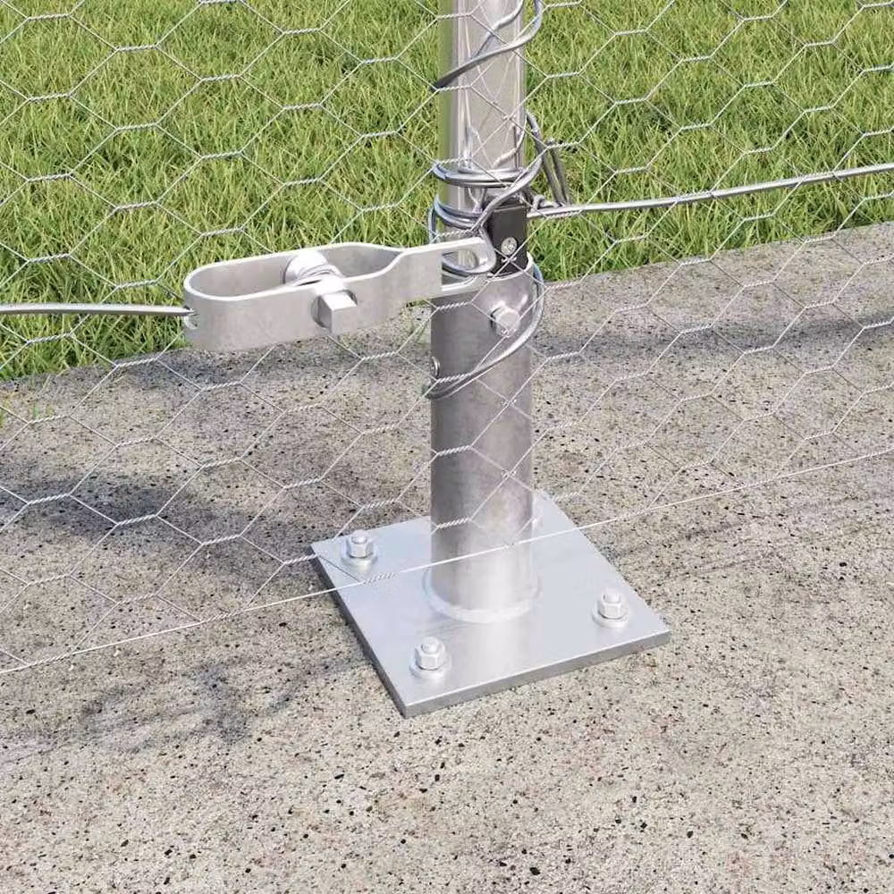 Berkfield Home Hexagon Fence in Silver Galvanised Steel, H: 150 cm x W: 10 m – 2
