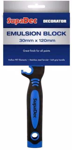 SupaDec Emulsion Flat Paint Brush in Black with Stainless Steel
