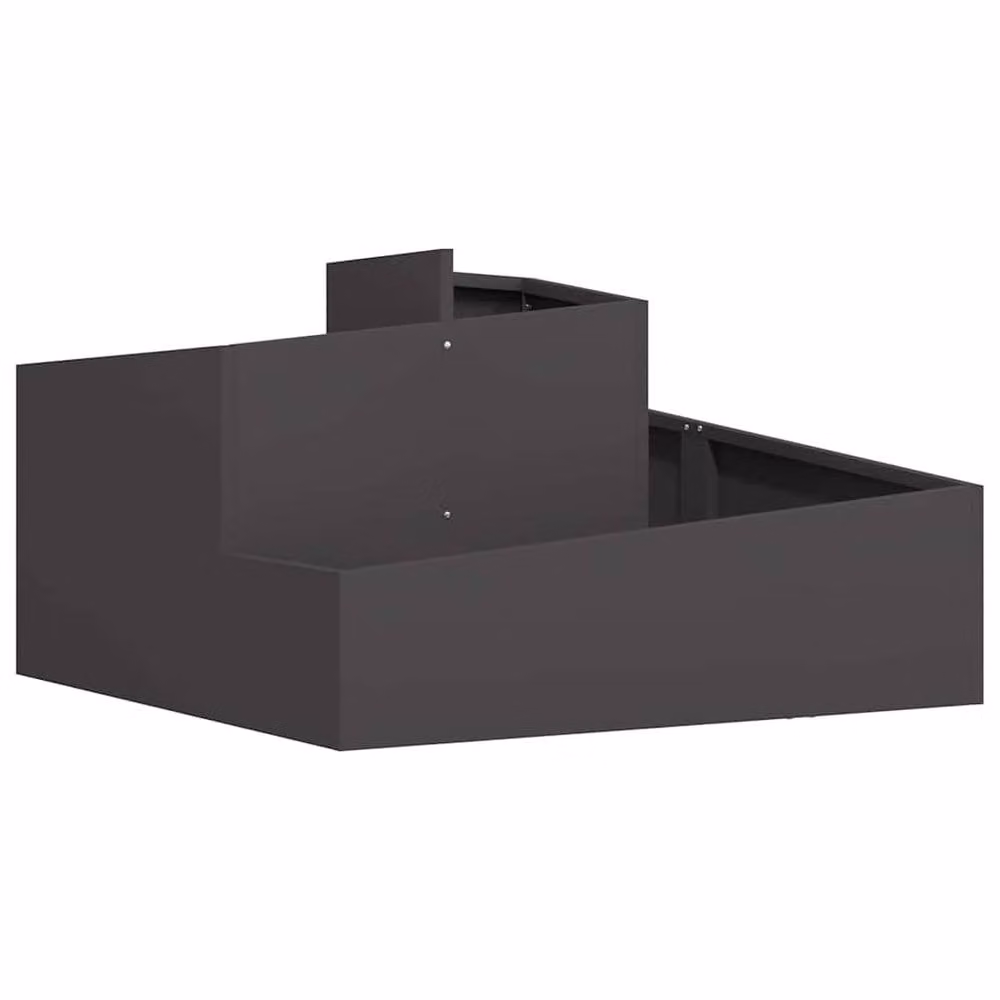 Berkfield Home Black Steel Planter Tub W: 80 cm, D: 80 cm, H: 50 cm – 3