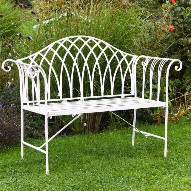 Garden Gear Classic Lacquered Metal Garden Bench in White or Green