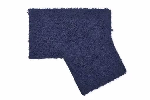 New Edge Blinds Tumble Twist Collection 2-Piece Blue Pure Cotton Bath Mat and WC Pedestal Mat Set, W: 50 cm, L: 80 cm – 2