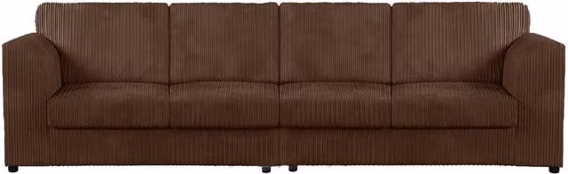 Luxor Living 4 Seater Jumbo Cord Fabric Sofa in Chocolate Brown