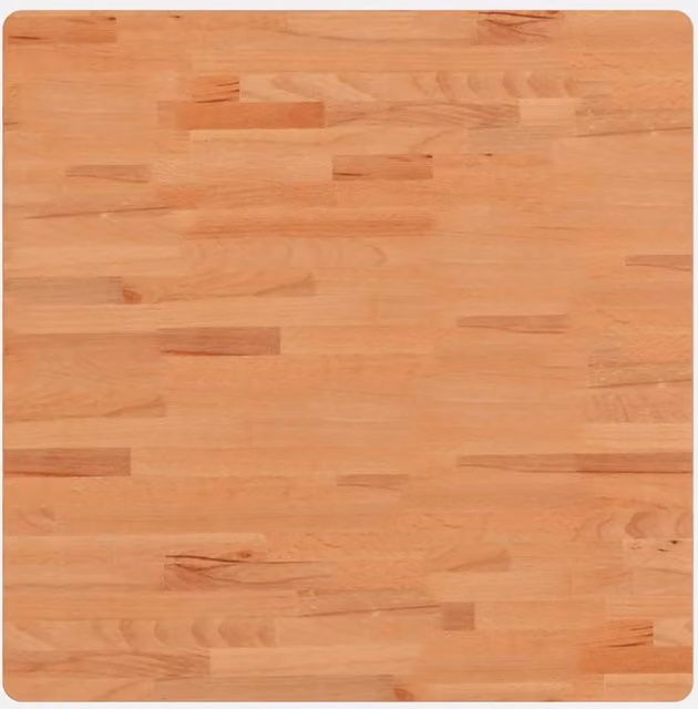 Berkfield Home Square Solid Wood Beech Table Top, Light Brown, W: 70 cm, D: 70 cm, H: 1.5 cm – 1