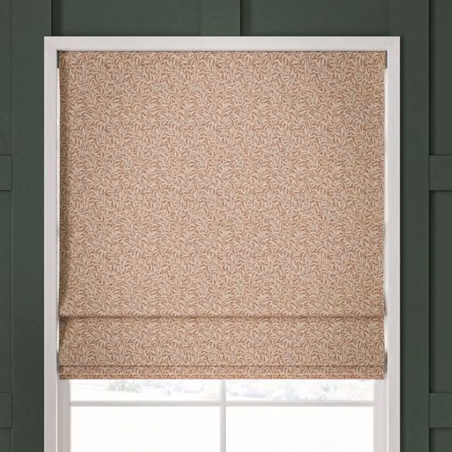 William Morris Willow Bough Floral Blackout Roman Blind in Brick Red, Brown and Multicolour